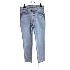 Old Navy OG Straight High Rise Button Fly Gray Denim Jeans Women’s Size 4
